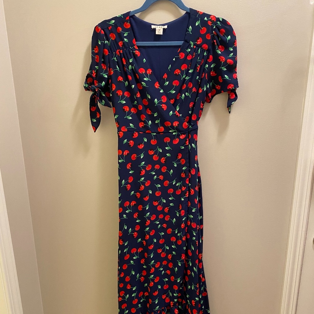 Cherry Printed Wrap Dress